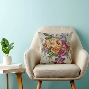 Elegance: Porcelain-Inspired Throw Pillow