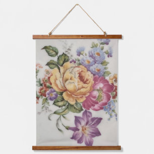  Elegance: Porcelain-Inspired Wood Topped Tapestry