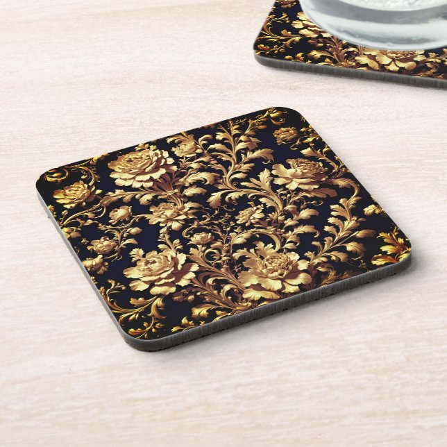 Elegance Redefined: Flemish Baroque Floral Coaster (Left Side)
