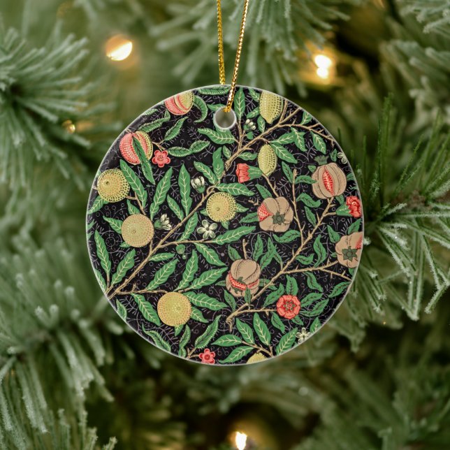 Elegance Revived: William Morris's Fruit Pattern Ceramic Ornament (Tree)