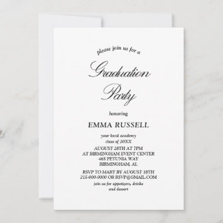 Elegance Script Graduation Party Invitation
