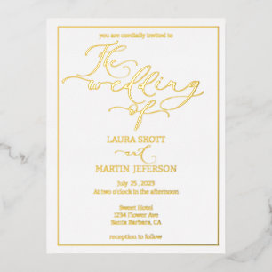 Elegance Script text based invite Foil