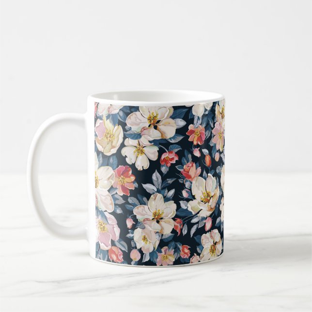 Elegance seamless pattern with blossoming apple tr coffee mug (Left)