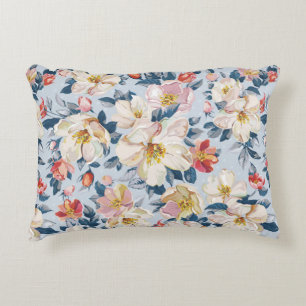Elegance seamless pattern with blossoming apple tr decorative cushion