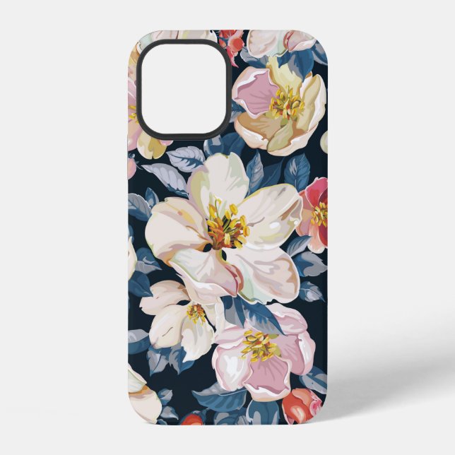 Elegance seamless pattern with blossoming apple tr iPhone case (Back)