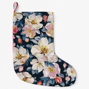 Elegance seamless pattern with blossoming apple tr small christmas stocking
