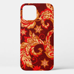 elegance seamless pattern with ethnic flowers, vin iPhone 12 case