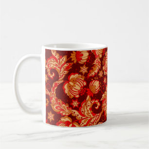 elegance seamless pattern with ethnic flowers, vin coffee mug