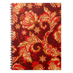 elegance seamless pattern with ethnic flowers, vin notebook
