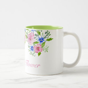 Elegance spring floral pattern Two-Tone coffee mug