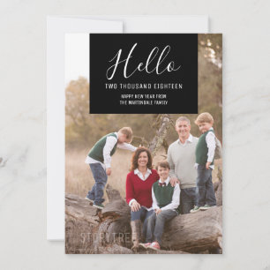 Elegance Squared New Year's Photo Card   Black