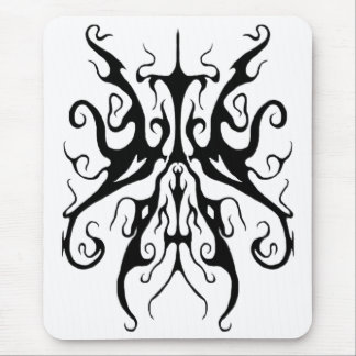 Elegance Tribal Tattoo - black and white Mouse Pad