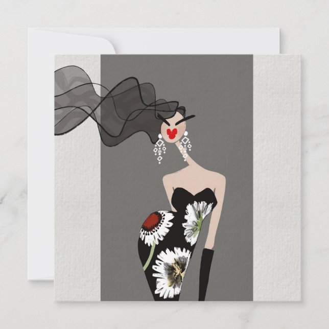 Elegance Unveiled Fashion Greeting Card (Front)