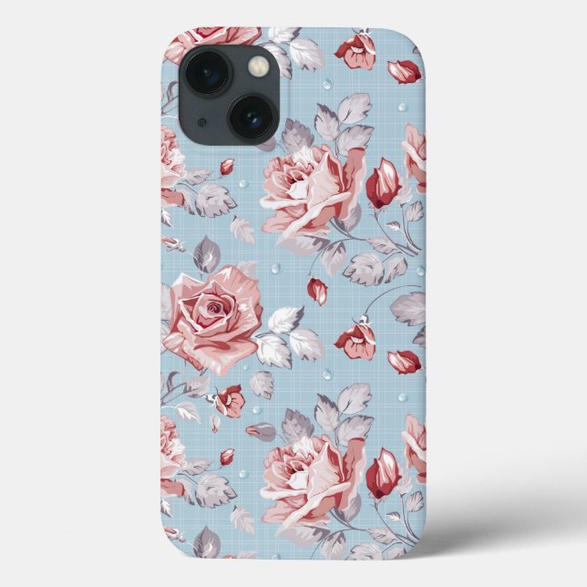 Elegance wallpaper pattern of pink roses 2 Case-Mate iPhone case (Back)