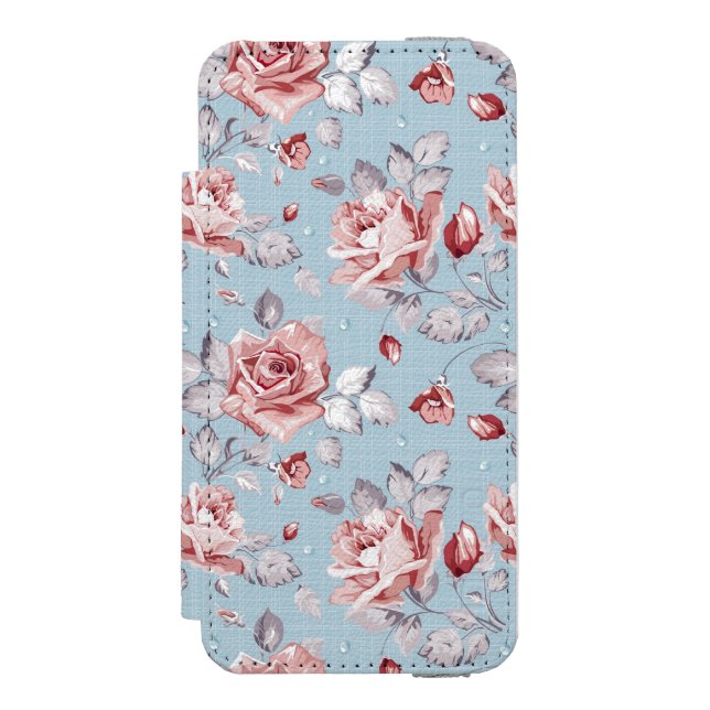 Elegance wallpaper pattern of pink roses 2 incipio iPhone wallet case (Folio Front)