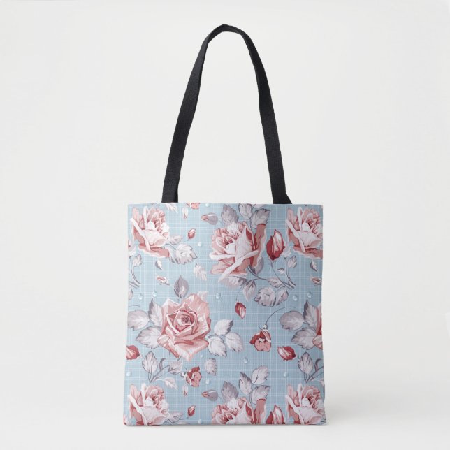 Elegance wallpaper pattern of pink roses 2 tote bag (Front)