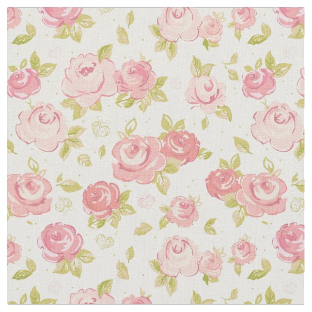 Elegance wallpaper pattern of pink roses 3 fabric (Close Up)