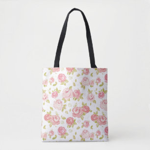 Elegance wallpaper pattern of pink roses 3 tote bag