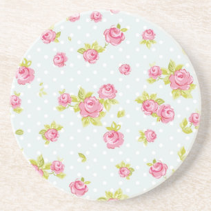 Elegance wallpaper pattern of pink roses 4 coaster