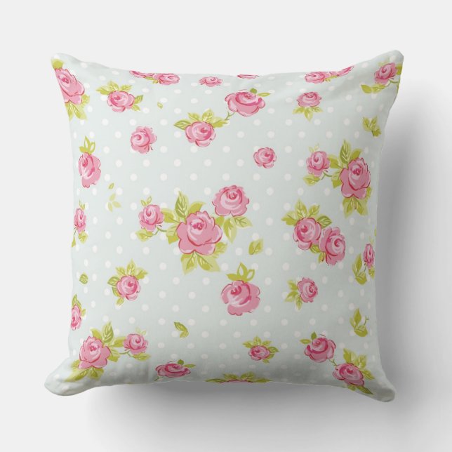 Elegance wallpaper pattern of pink roses 4 cushion (Front)