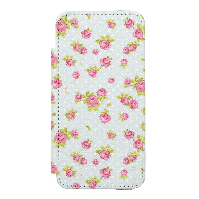 Elegance wallpaper pattern of pink roses 4 incipio iPhone wallet case (Folio Front)