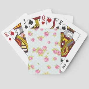 Elegance wallpaper pattern of pink roses 4 playing cards