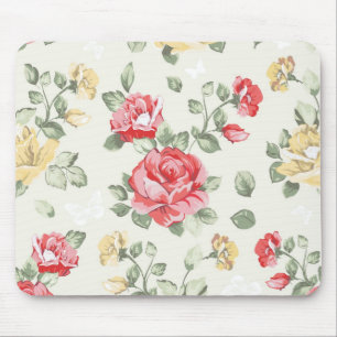 Elegance wallpaper pattern of pink roses mouse pad