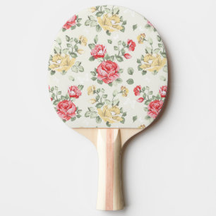 Elegance wallpaper pattern of pink roses ping pong paddle