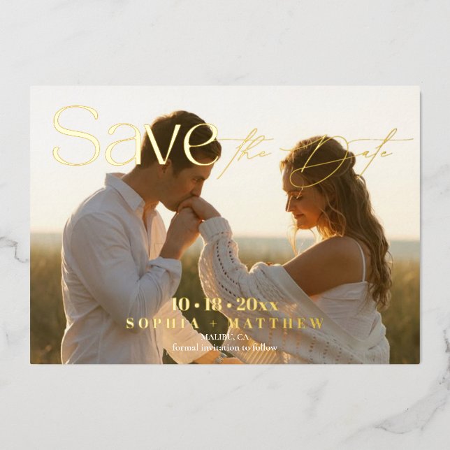 Elegance Wedding Photo Save The Date  (Front)