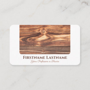 Elegant 100% natural organic wooden style business card