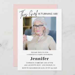 Elegant 100th birthday invitations Photo Modern