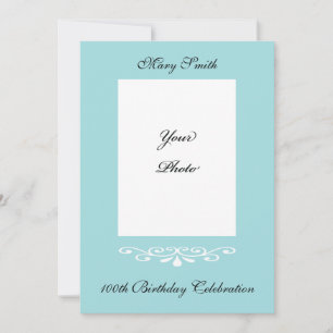Elegant 100th Birthday Photo Invitation