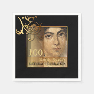 Elegant 100th Birthday Photo Paper Napkins