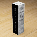 Elegant 10th Tin Wedding Anniversary Celebration Wine Box<br><div class="desc">Add an extra special touch to 10th wedding anniversary celebrations with this commemorative wine gift box! Elegant black serif and sans serif lettering with hexagonal confetti on a tin background add a memorable touch for this special occasion and milestone. Customise with the happy couple's names and the years of marriage...</div>