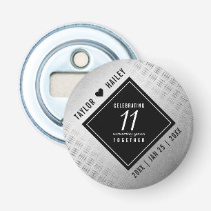 Elegant 11th Steel Wedding Anniversary Celebration Bottle Opener