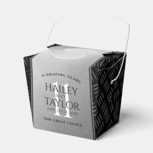 Elegant 11th Steel Wedding Anniversary Celebration Favour Box