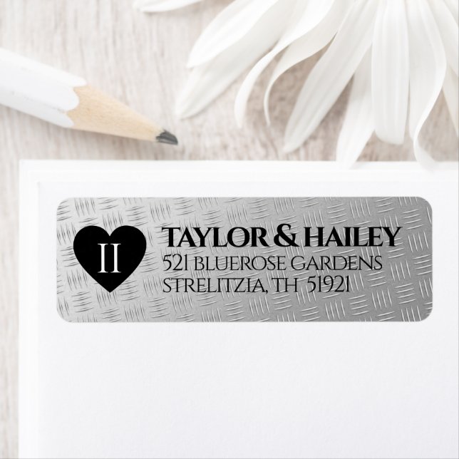 Elegant 11th Steel Wedding Anniversary Celebration Return Address Label (Insitu)