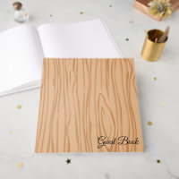 Elegant 12 x 12 Guestbook in Wood Foil Design