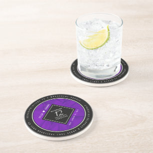 Elegant 12th Silk Wedding Anniversary Celebration Coaster
