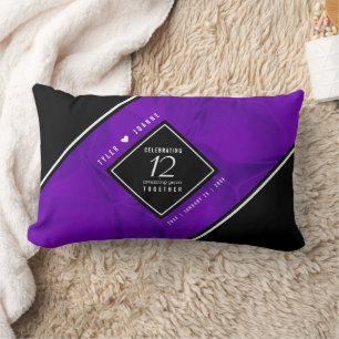 Elegant 12th Silk Wedding Anniversary Celebration Lumbar Cushion