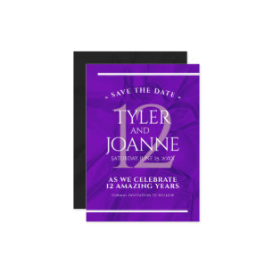 Elegant 12th Silk Wedding Anniversary Celebration Save The Date