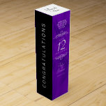 Elegant 12th Silk Wedding Anniversary Celebration Wine Box<br><div class="desc">Add an extra special touch to 12th wedding anniversary celebrations with this commemorative wine gift box! Elegant white serif and sans serif lettering on a luxurious purple silk background add a memorable touch for this special occasion and milestone. Customise with the happy couple's names and the years of marriage or...</div>