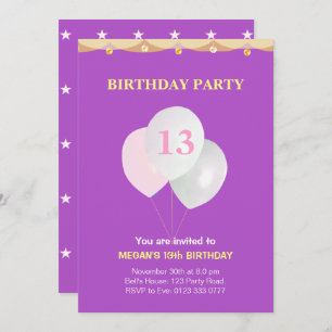 Elegant 13th Birthday Party Invitation