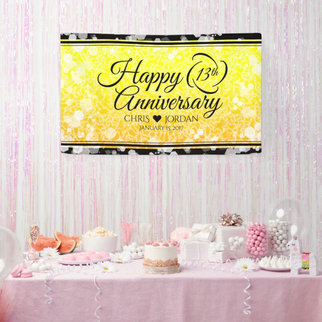 Elegant 13th Citrine Wedding Anniversary Banner (Party)