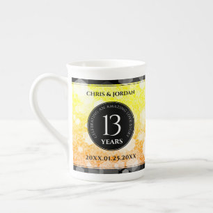 Elegant 13th Citrine Wedding Anniversary Bone China Mug