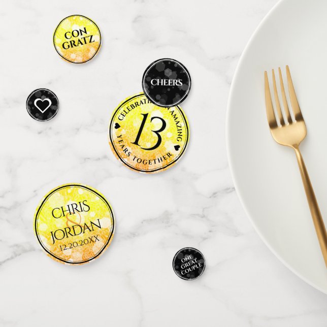 Elegant 13th Citrine Wedding Anniversary Confetti (Group)