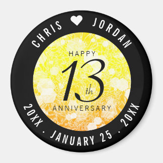 Elegant 13th Citrine Wedding Anniversary Magnet