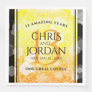 Elegant 13th Citrine Wedding Anniversary Napkin