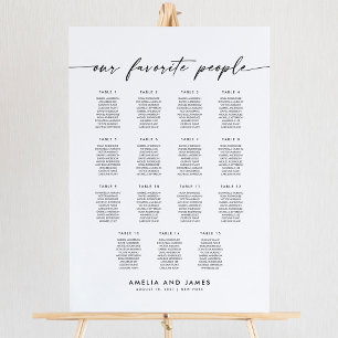 Elegant 15 Tables Favourite People Seating Chart