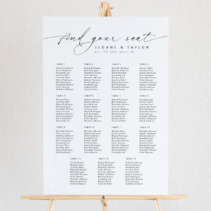 Elegant 15 Tables Find Your Seat Seating Chart